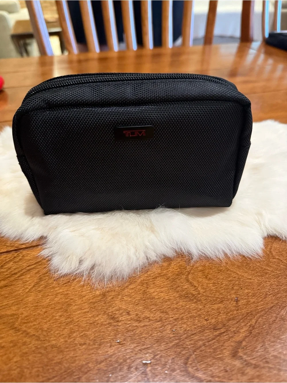 Tumi Delta Air Lines Black Ballistic Nylon Amenity Kit Travel Pouch Organizer